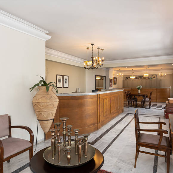 Nami Hotel Suites Reception desk and lobby